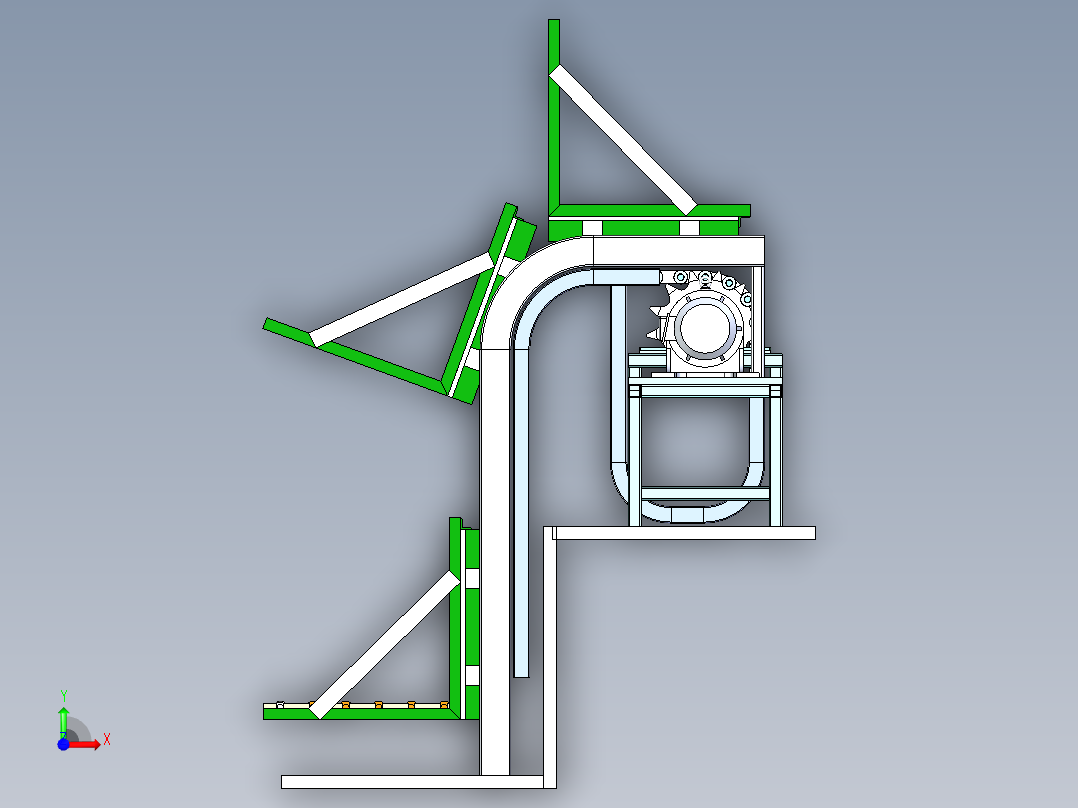 翻斗式往复升降机构前视图