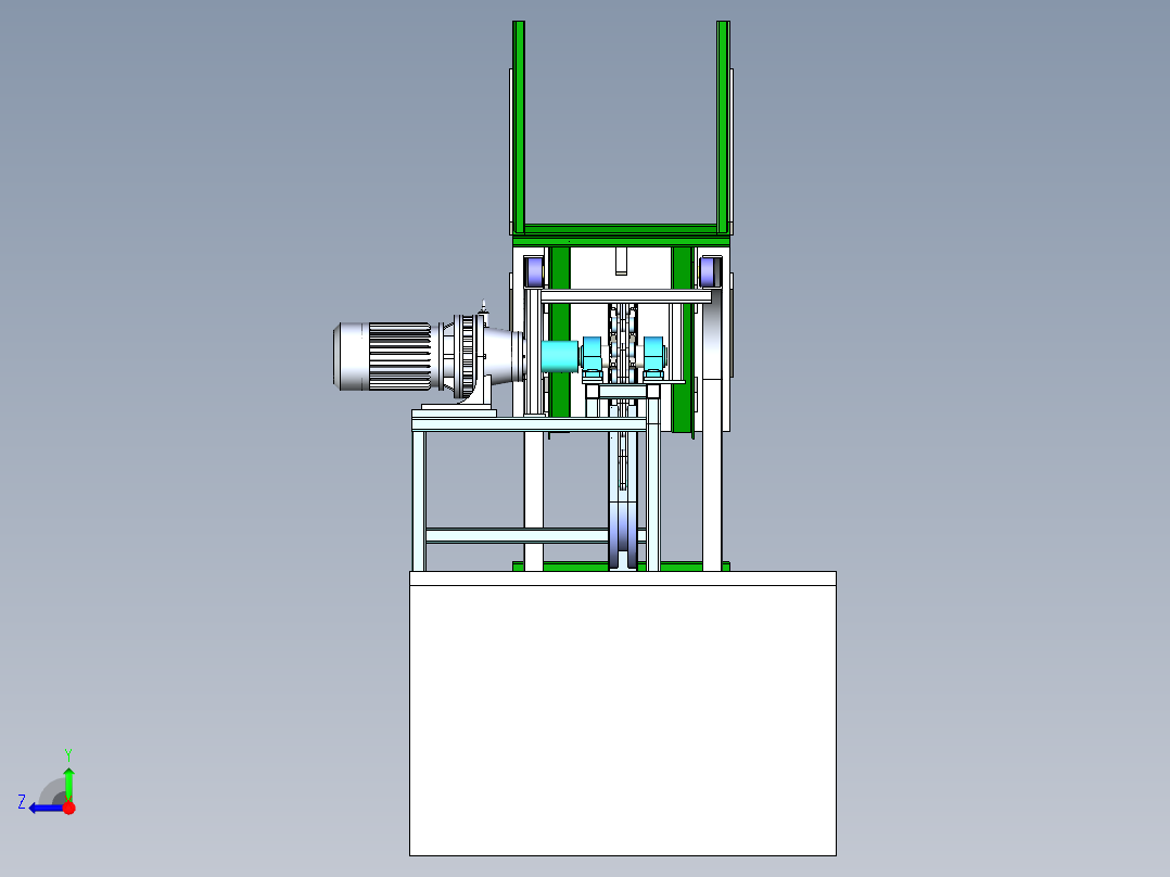 翻斗式往复升降机构右视图
