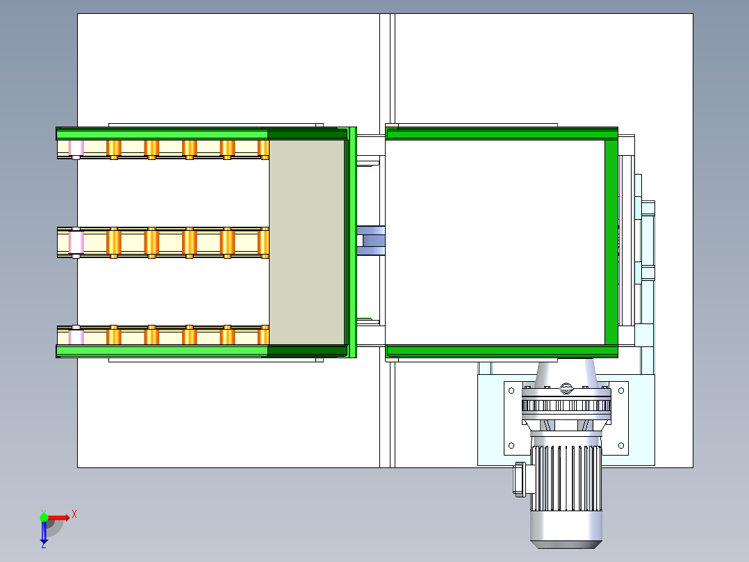 翻斗式往复升降机构俯视图