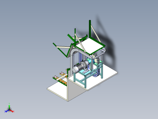 翻斗式往复升降机构正等轴测缩略图