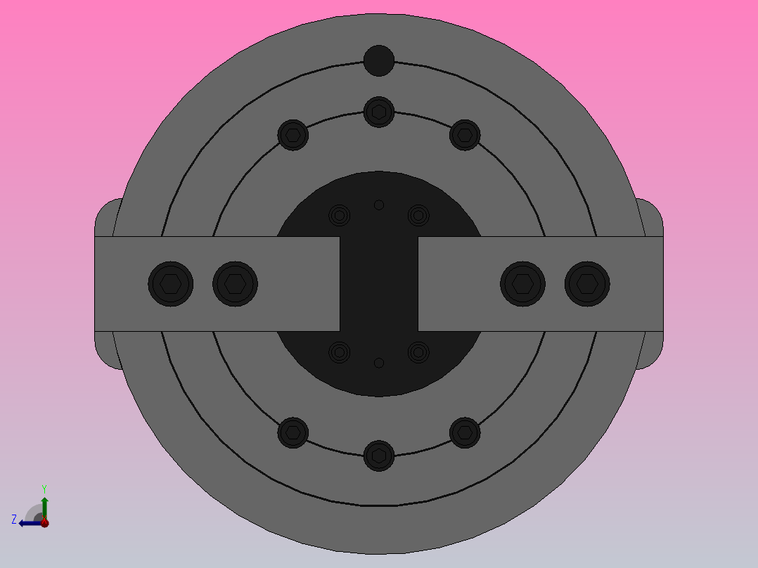 K50系列二爪楔式动力卡盘[200]右视图