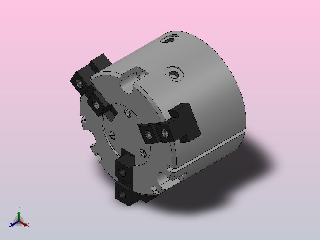 圆柱型气爪MHS3系列（Φ32~Φ80）[MHS3-50D]正等轴测图