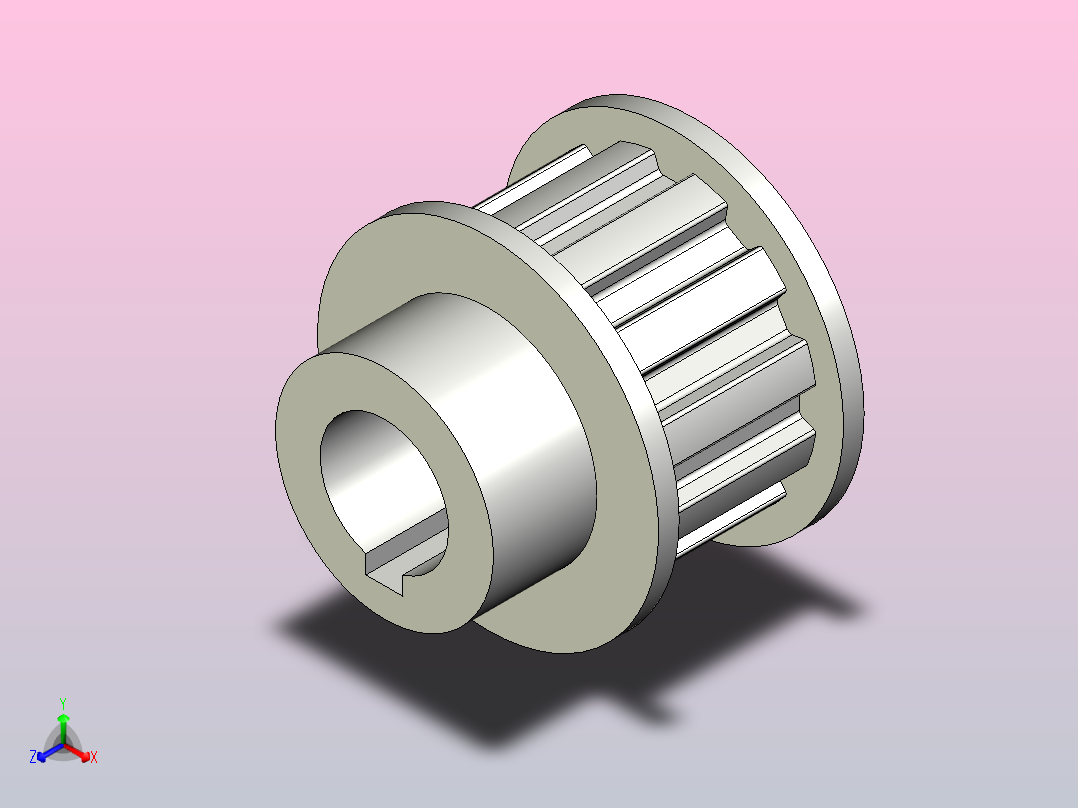 皮带轮，正时，16毫米孔主视图