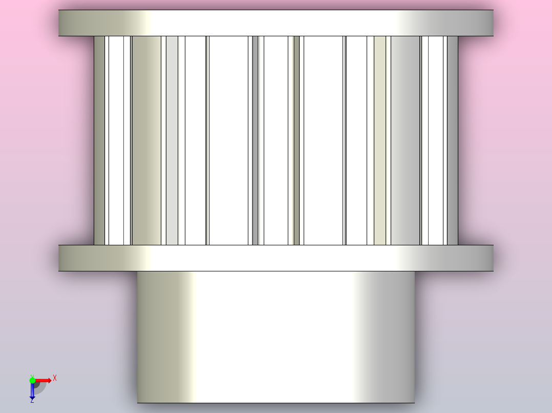 皮带轮，正时，16毫米孔俯视图