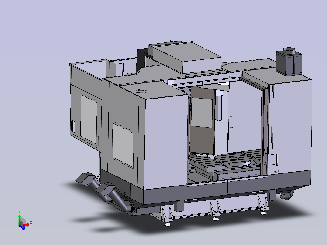 卧式数控加工中心主视图