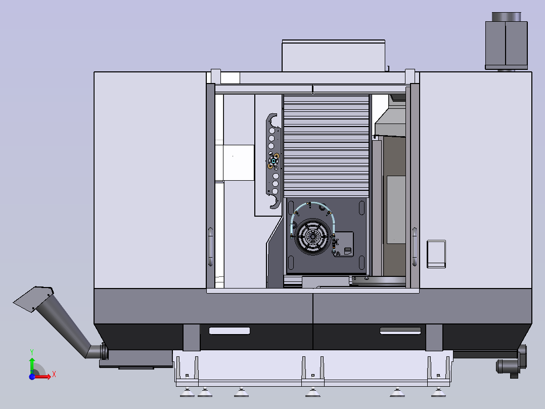 卧式数控加工中心前视图