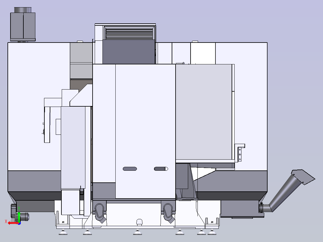卧式数控加工中心后视图