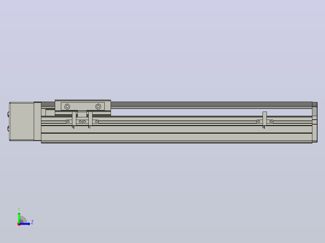 SYS12-BR-250-200W滚珠花健、支撑座、滚珠丝杠、交叉导轨、直线模组.STEP左视图