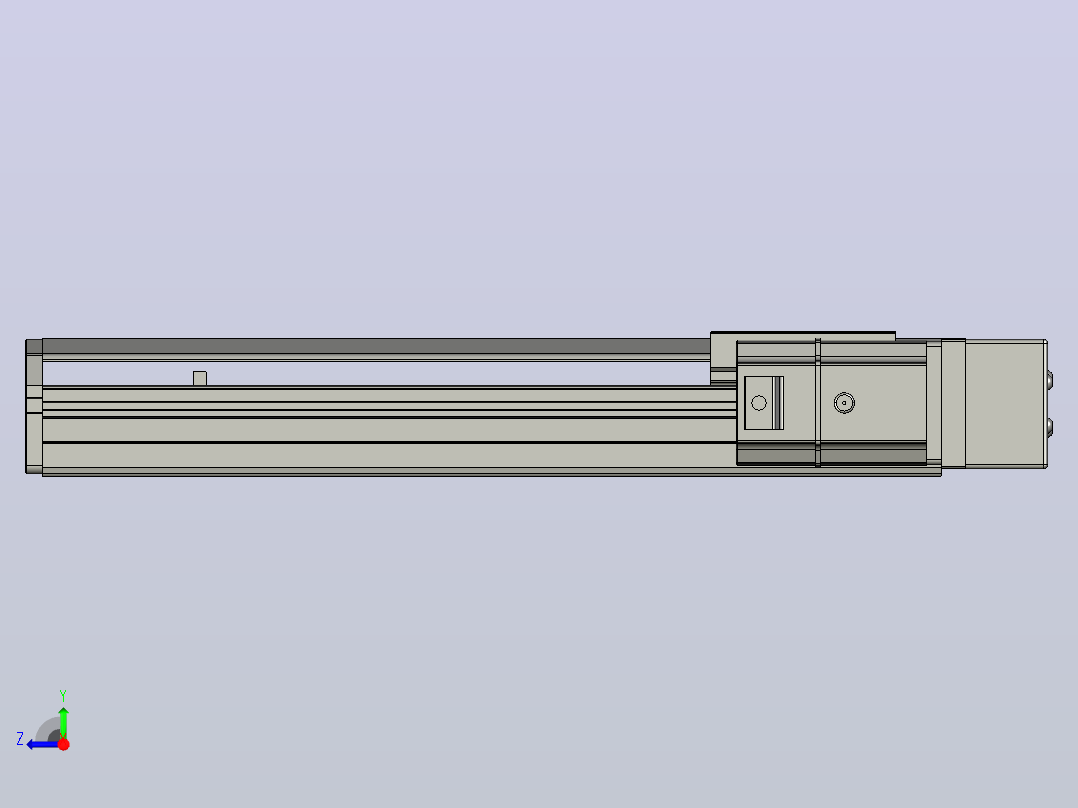 SYS12-BR-250-200W滚珠花健、支撑座、滚珠丝杠、交叉导轨、直线模组.STEP右视图