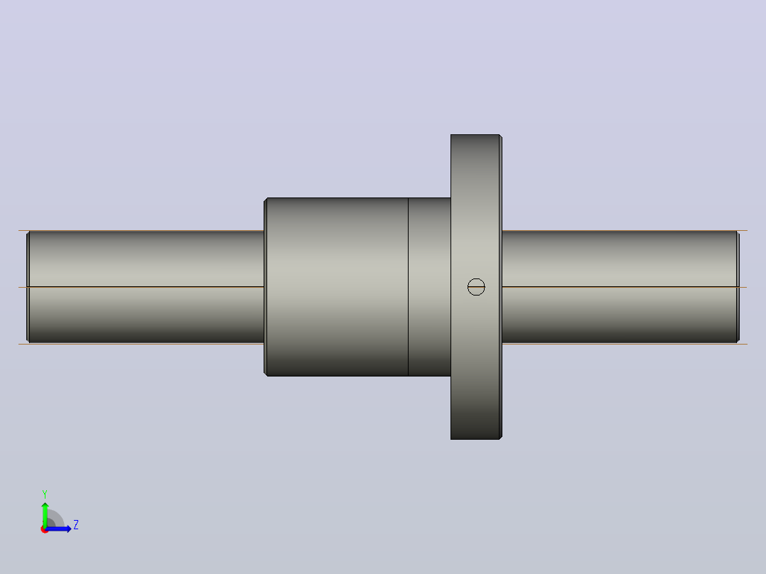 FFB4008-2滚珠丝杆3D模型左视图
