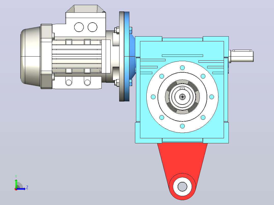 NMRV090蜗轮蜗杆减速机[RV90-E-100-0.75kW-A1-SZ]左视图