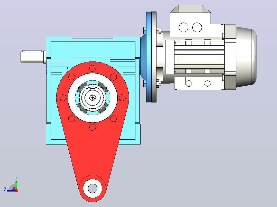 NMRV090蜗轮蜗杆减速机[RV90-E-100-0.75kW-A1-SZ]右视图