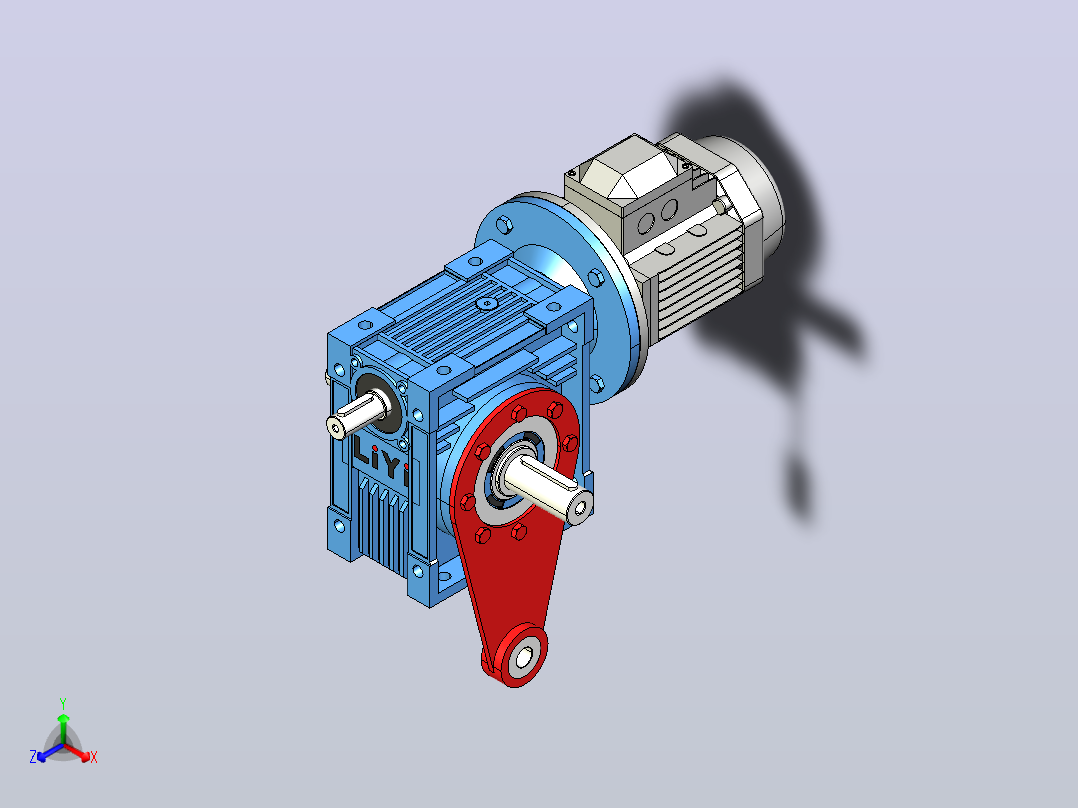 NMRV090蜗轮蜗杆减速机[RV90-E-100-0.75kW-A1-SZ]正等轴测图