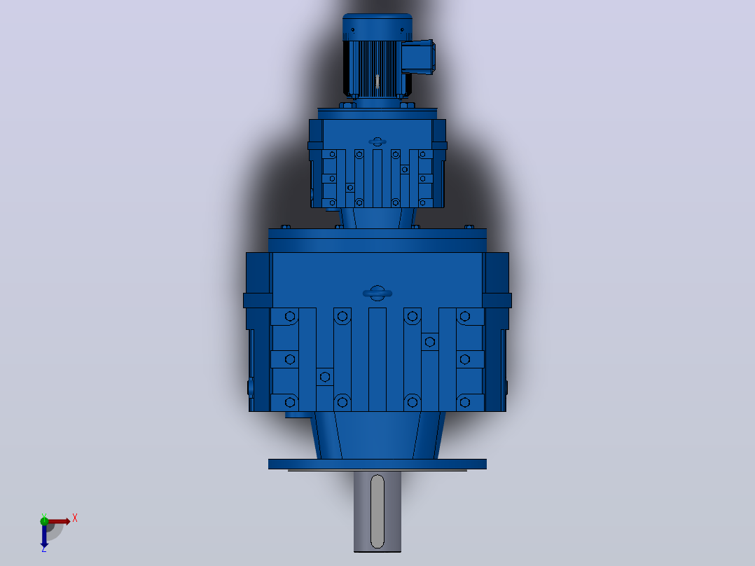 RF167R97法兰轴伸式组合型斜齿轮减速机RF167R97-Y0.55-4P-80-M1-0°-Φ550俯视图