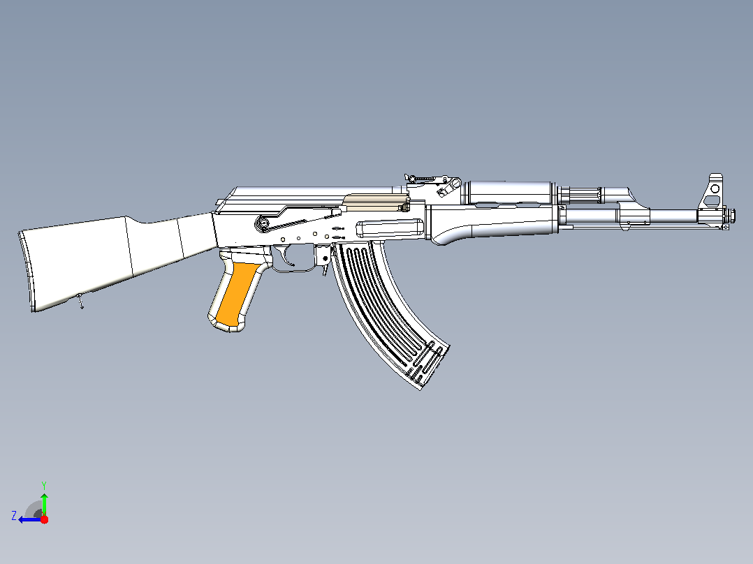 Ak-47冲锋枪右视图