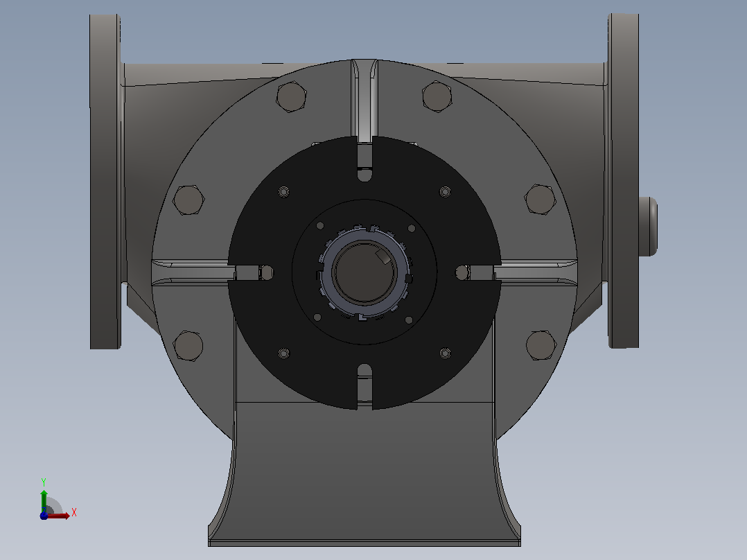 6X6内啮合齿轮泵3D数模图纸 Solidworks设计前视图