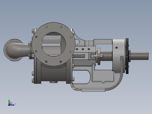 6X6内啮合齿轮泵3D数模图纸 Solidworks设计左视缩略图