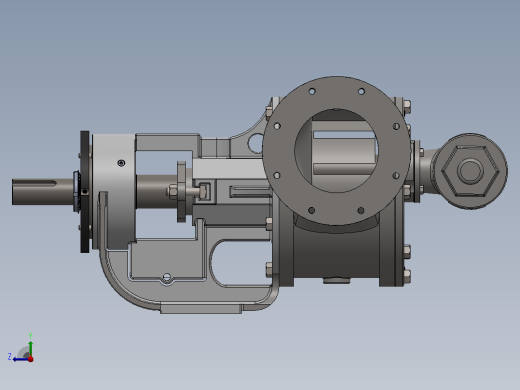 6X6内啮合齿轮泵3D数模图纸 Solidworks设计右视缩略图