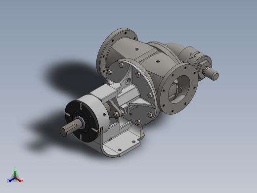 6X6内啮合齿轮泵3D数模图纸 Solidworks设计正等轴测缩略图