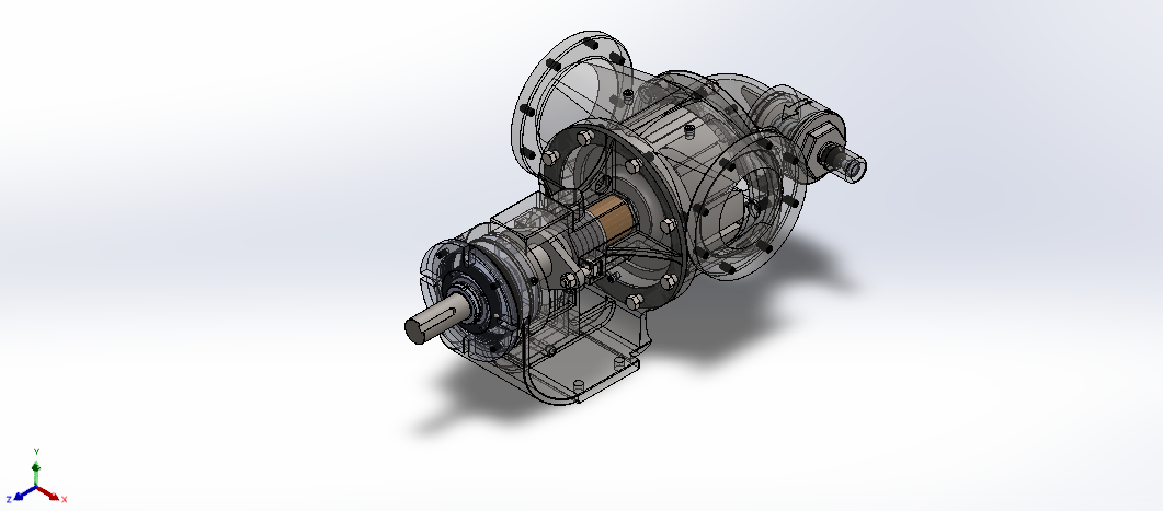 6X6内啮合齿轮泵3D数模图纸 Solidworks设计