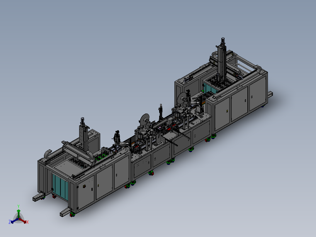 全自动手机贴膜线正等轴测图
