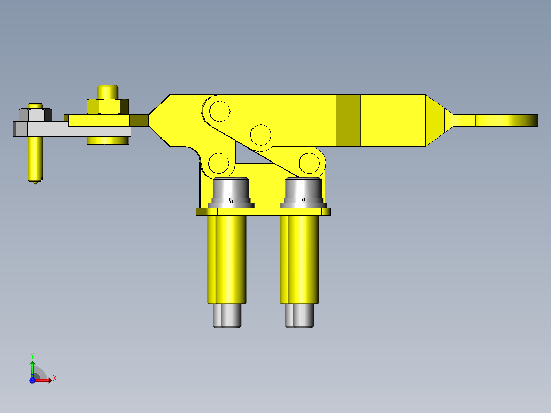 工件的定位与夹紧后视图