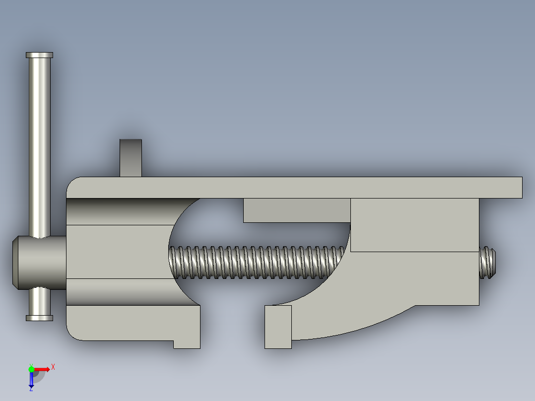小台虎钳3D模型俯视图