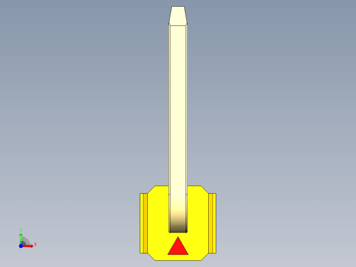 彩色公排针 100mil 2.54mm 系列-DS1022_yellow_01p_100mil_TypeU_rev1.0前视缩略图