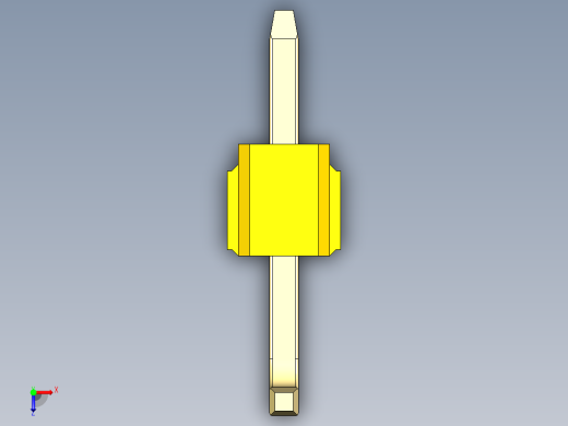 彩色公排针 100mil 2.54mm 系列-DS1022_yellow_01p_100mil_TypeU_rev1.0俯视缩略图
