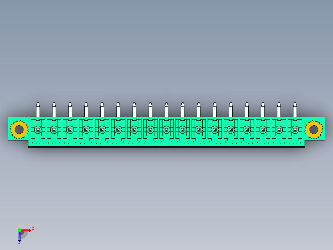 DEGSON 15EDG（公头） 3.81mm 螺钉锁紧，插拔式接线端子 FullPack-15EDGRM-3.81-17P-14-00AH俯视图