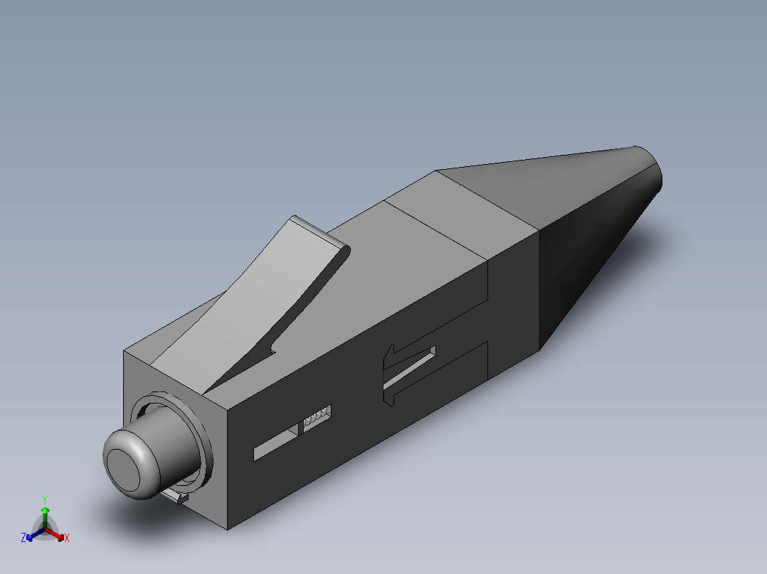 光纤连接器正等轴测图