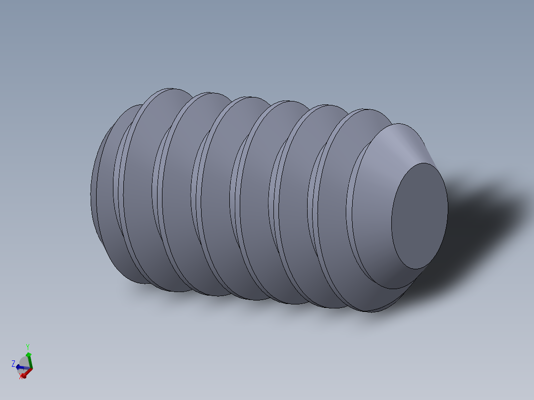 UNC 平头紧定螺钉-UNC SET SCREW 4-40 x 0.187.SLDPRT主视图