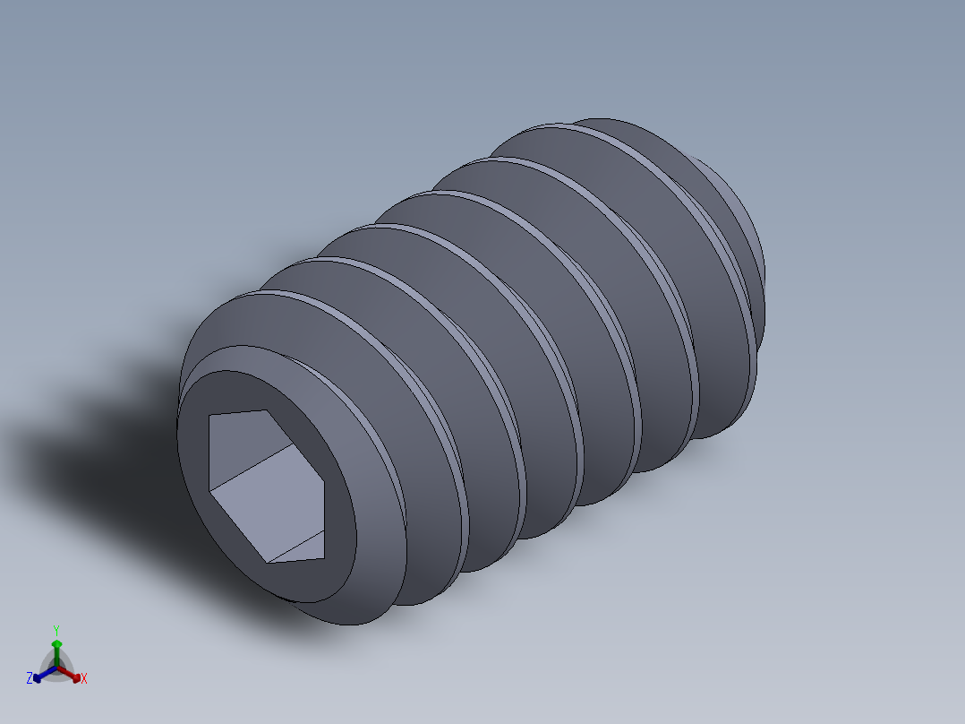 UNC 平头紧定螺钉-UNC SET SCREW 4-40 x 0.187.SLDPRT正等轴测图