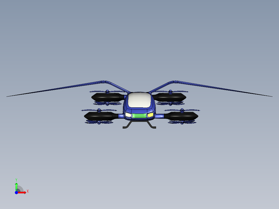 客运载人无人机设计前视图
