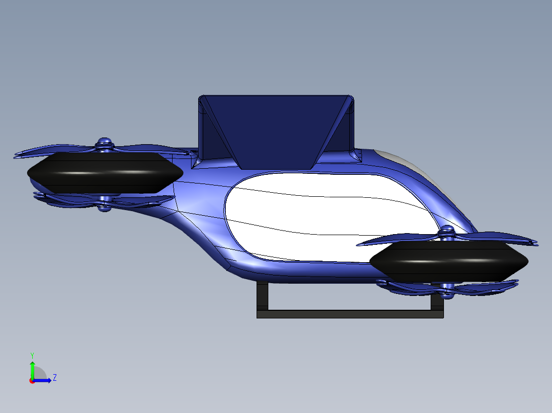 客运载人无人机设计左视图