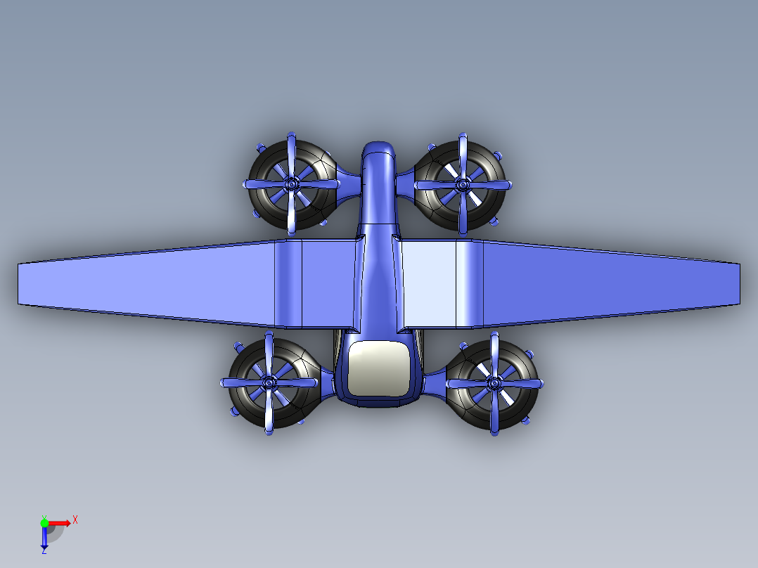 客运载人无人机设计俯视图