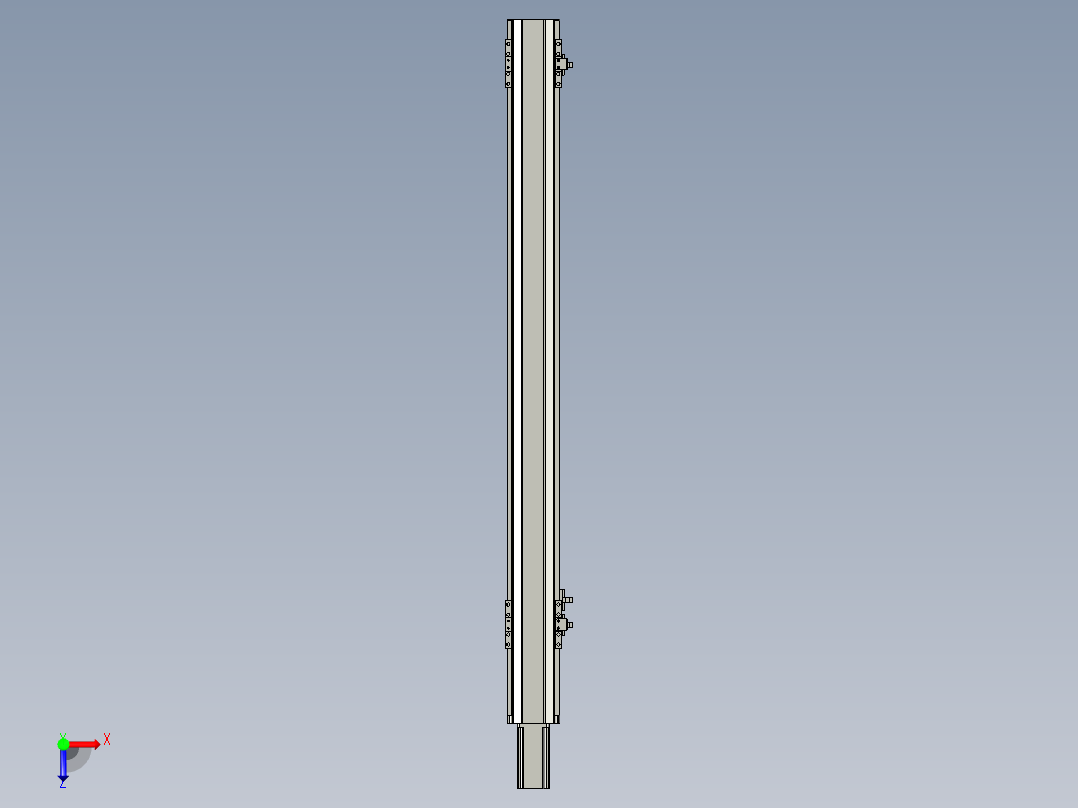 直线模组LHA6-S700-M-100W(16丝杆)设计图纸俯视图