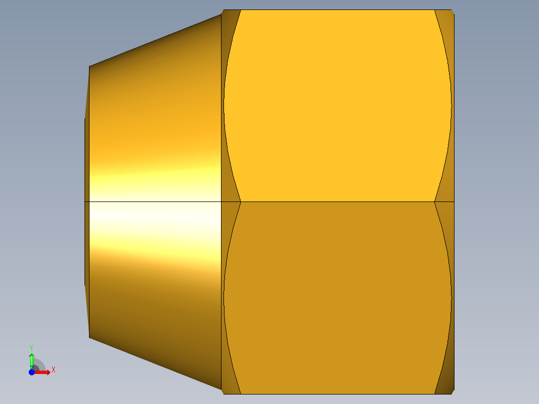 扩口式工业通用硬管接头Cap Nut 640F-8前视图