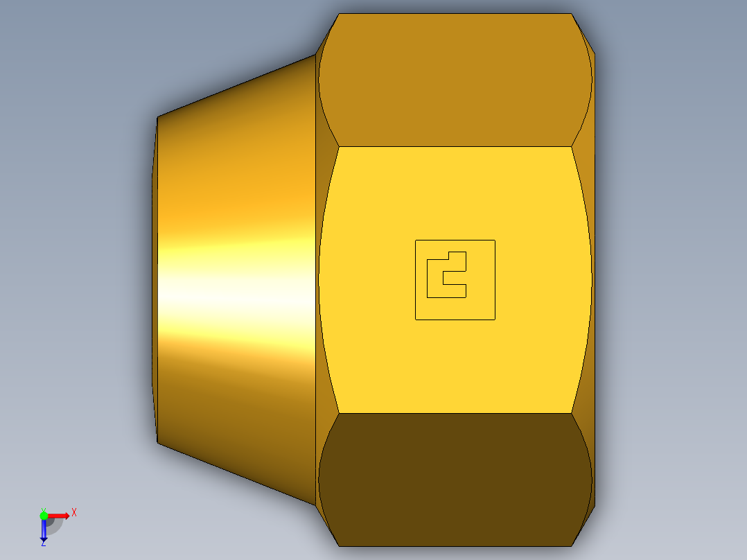 扩口式工业通用硬管接头Cap Nut 640F-8俯视图