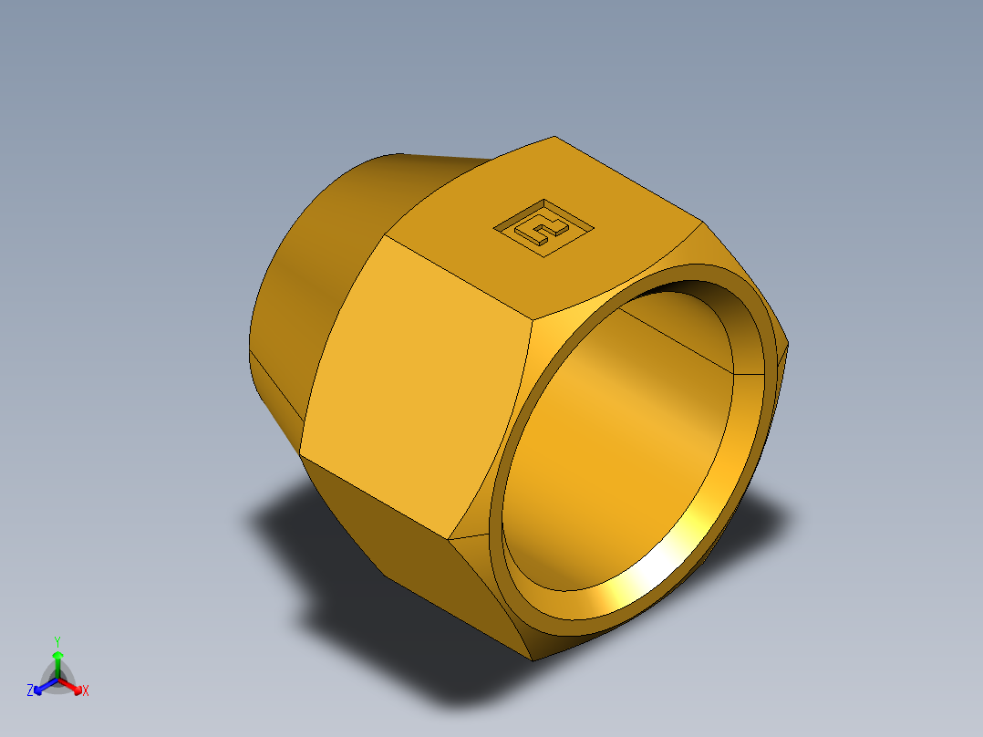 扩口式工业通用硬管接头Cap Nut 640F-8正等轴测图