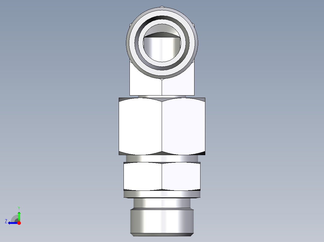 卡套式工业通用硬管接头EO_Assembled_adjustable_standpipe_elbow_EVW20SROMD71右视图