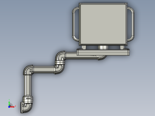 悬臂控制操控箱键盘支架-I3-垂直墙座-转角-中间连接器-90度箱体连接器-200-200-300前视缩略图
