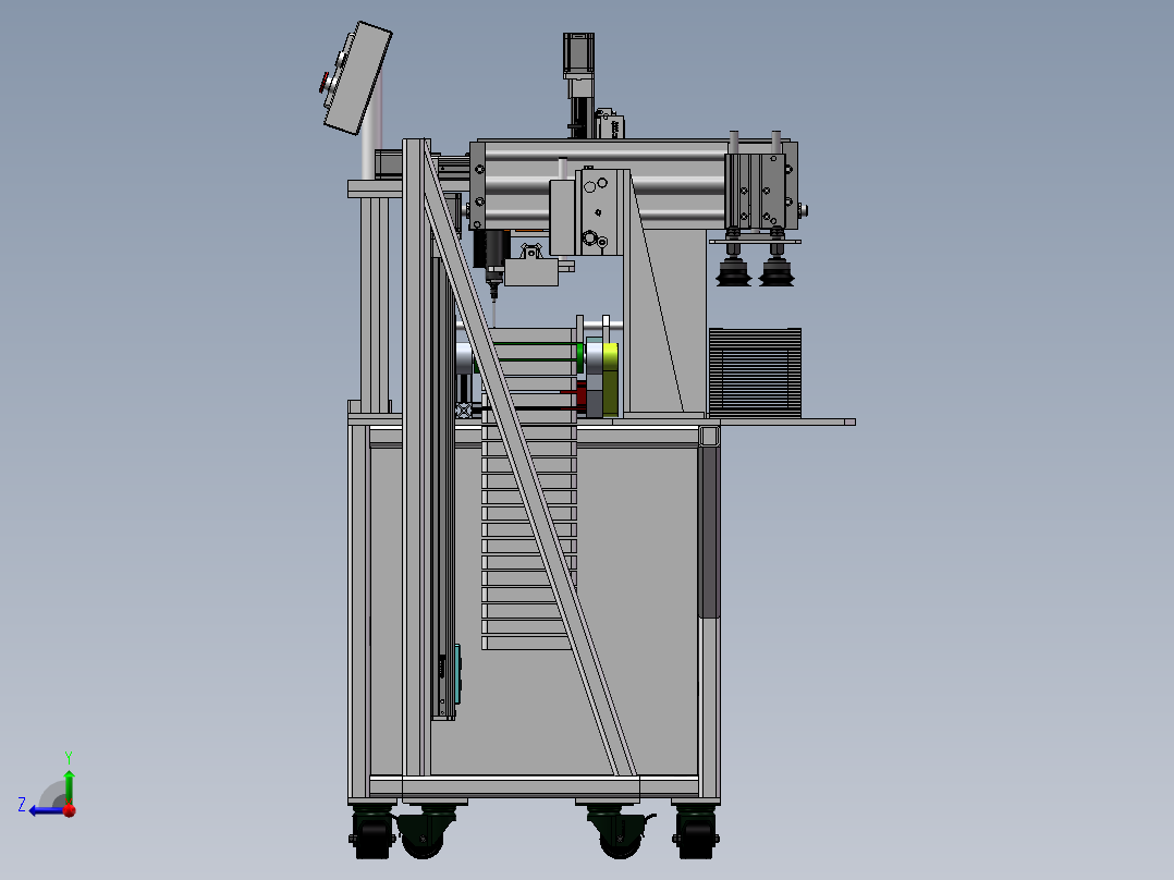 自动上下料点胶机右视图