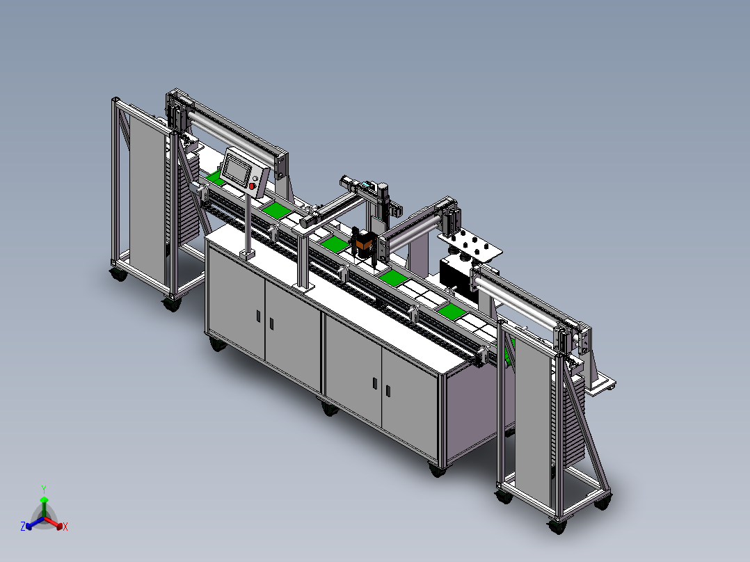 自动上下料点胶机正等轴测图