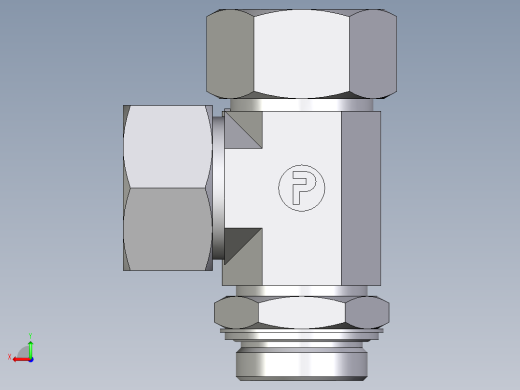 卡套式工业通用硬管接头EO_Adjustable_locknut_run_tee_LEE38SRCF后视缩略图