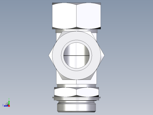 卡套式工业通用硬管接头EO_Adjustable_locknut_run_tee_LEE38SRCF右视缩略图