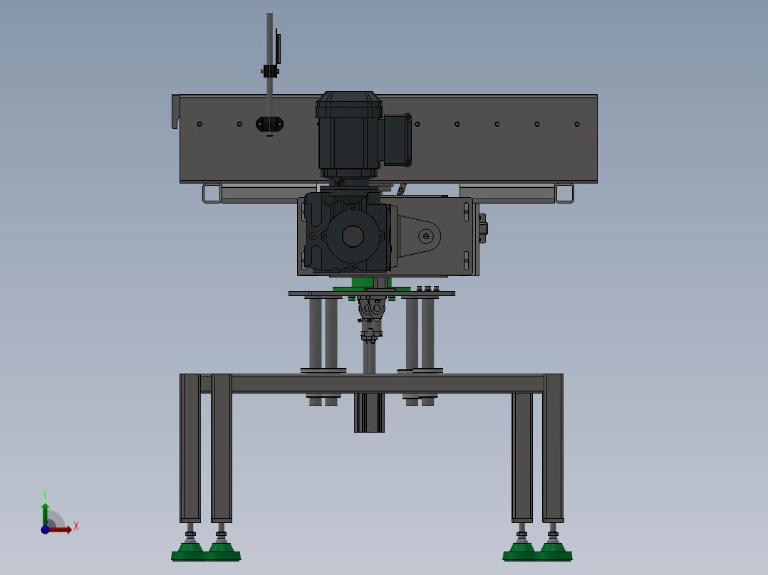 顶升旋转滚筒线前视图