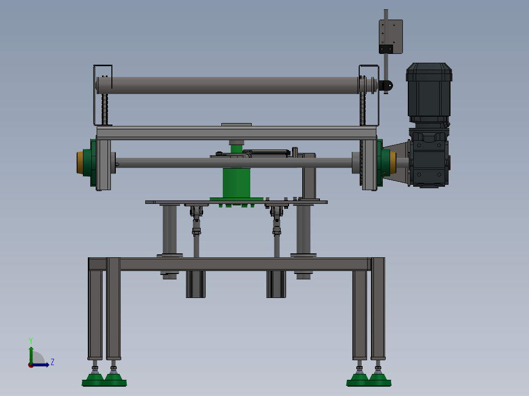 顶升旋转滚筒线左视图