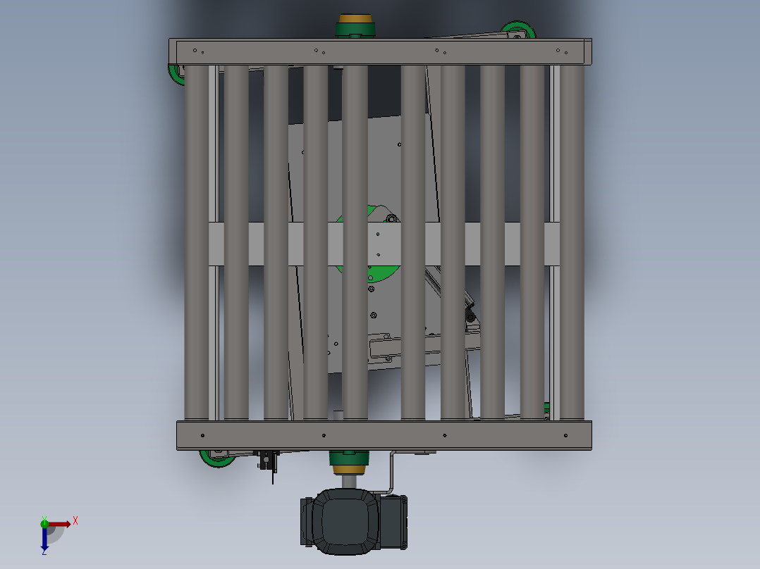 顶升旋转滚筒线俯视图