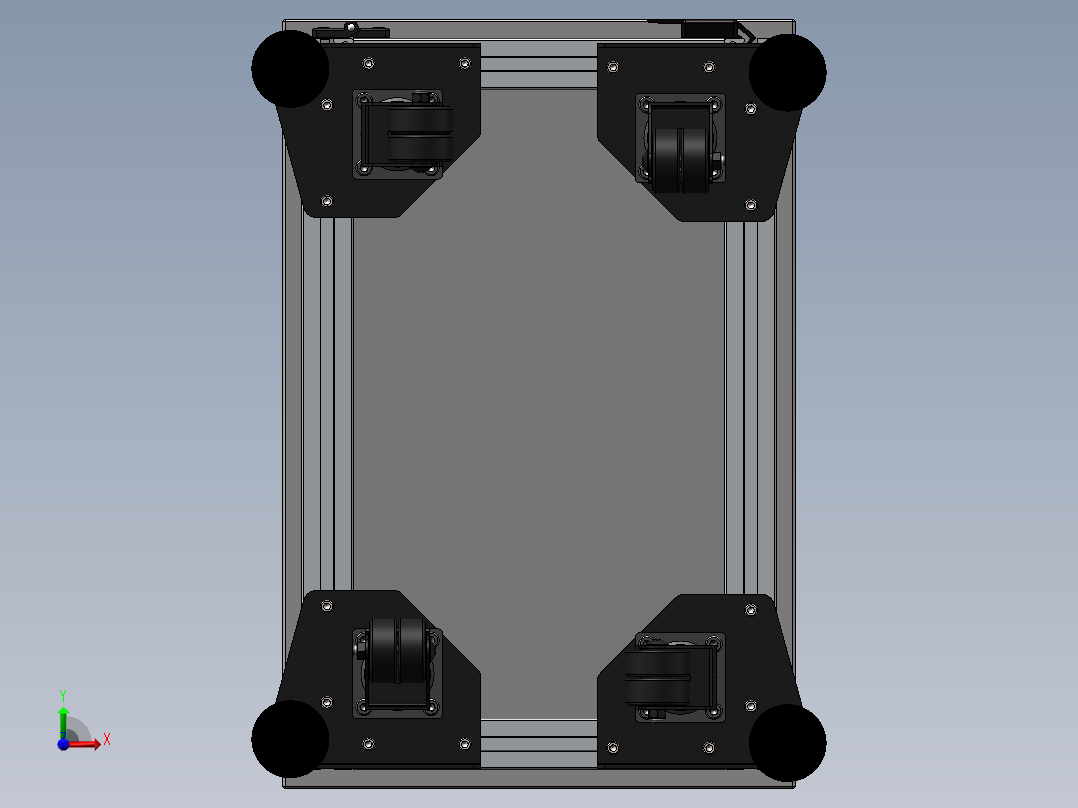 电控柜、铝合金机架前视图